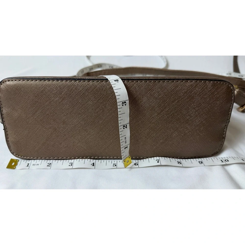 Elim and Paul Dome Crossbody Bag‎ Metallic Bronze Dome Satchel Adjustable Strap